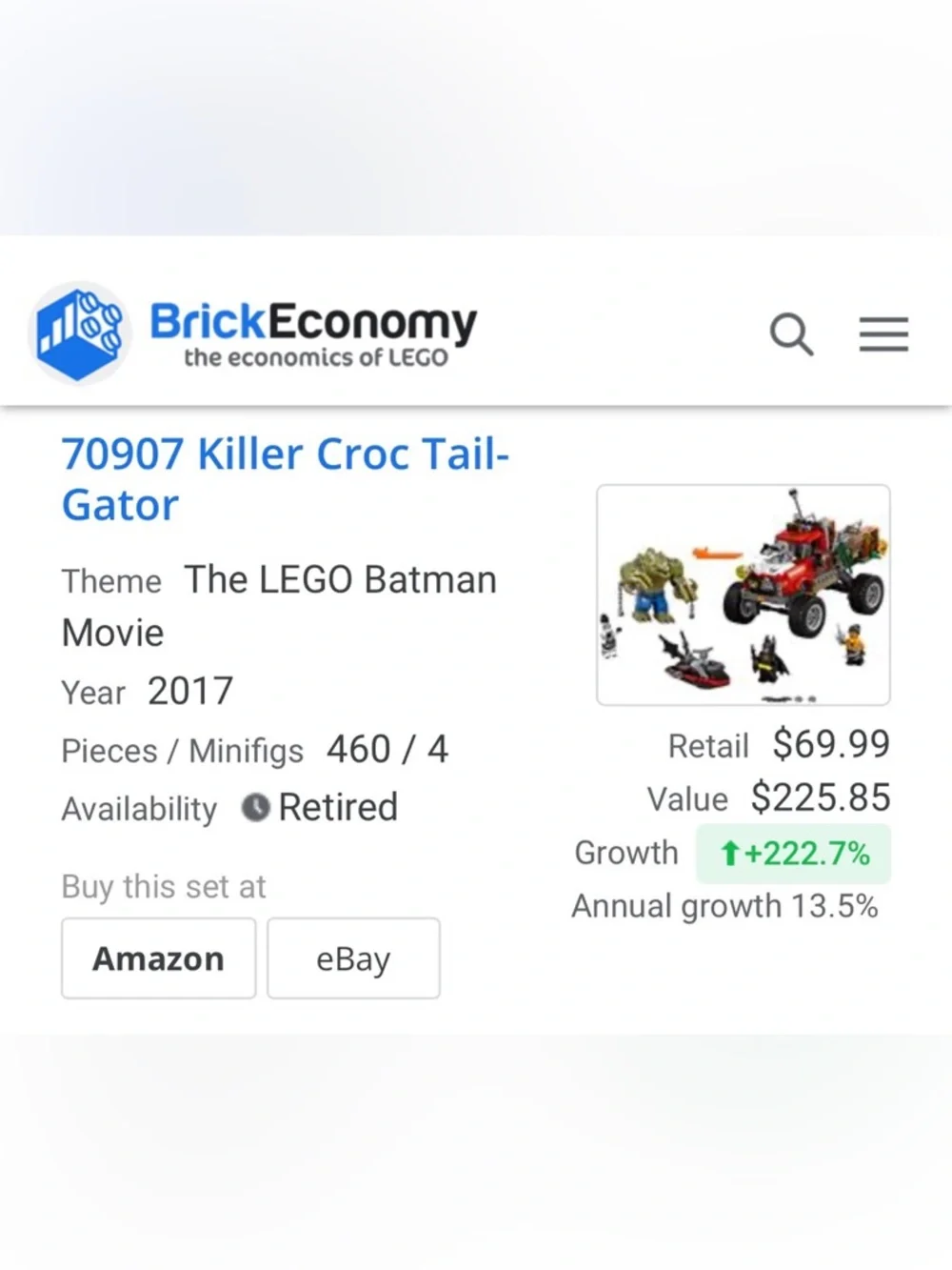 LEGO #70907 Killer Croc Tail-Gator - Picture 15 of 15
